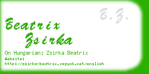 beatrix zsirka business card